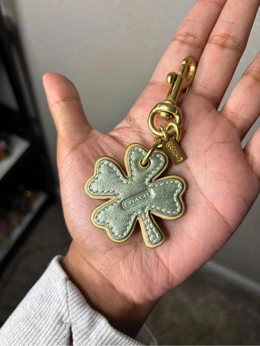 Coach Four Leaf Clover bag charm green patent leather shamrock - charm only